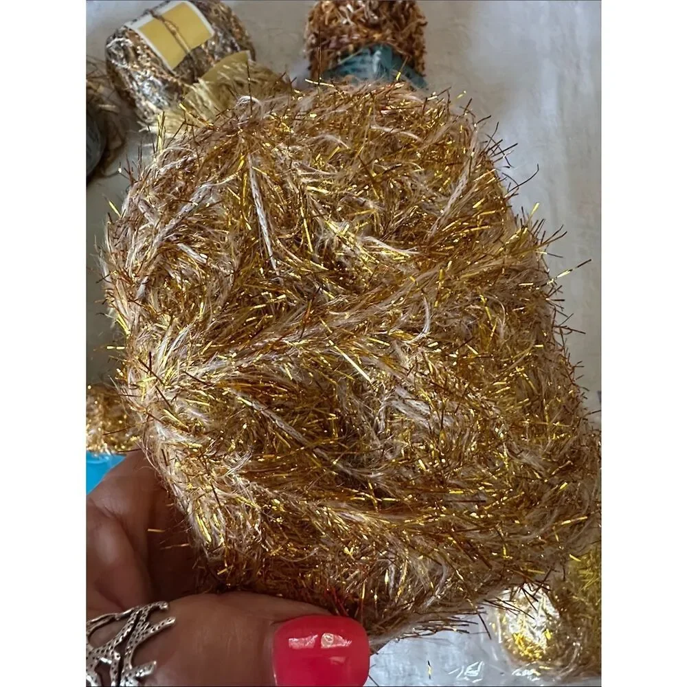 Yarn Bundle Gold Decorative Eyelash Party Yarn Multipack